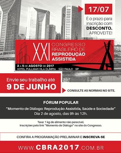 SGGO reproducao Congresso Brasileiro de Reprodução Assistida será de 2 a 5 de agosto, em São Paulo