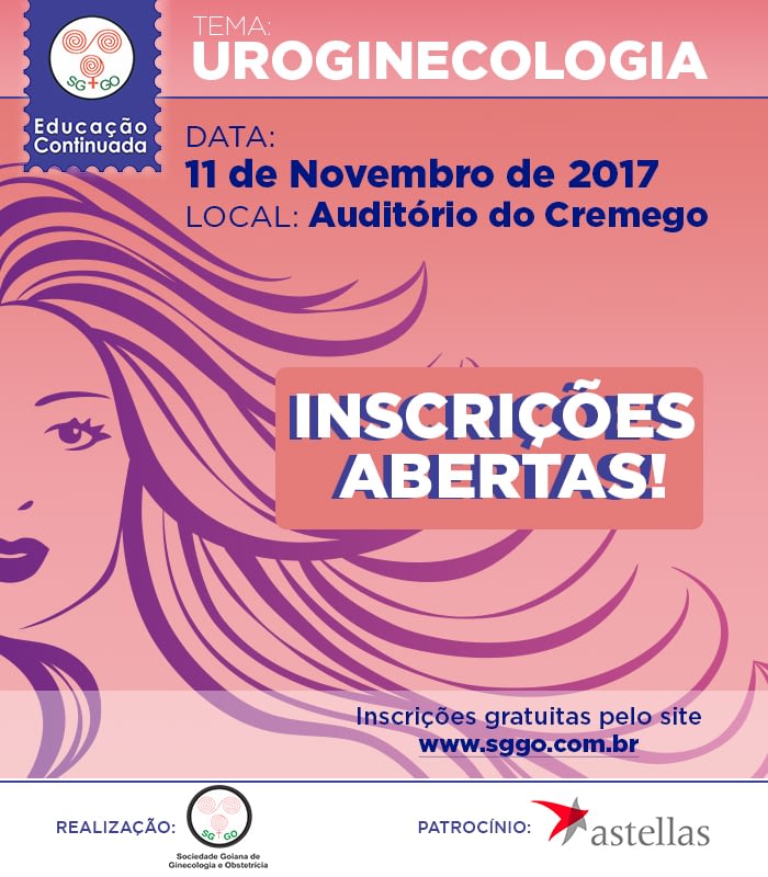 SGGO ec_urogineco_23_10_02 Inscrições abertas para a Educação Continuada em Uroginecologia